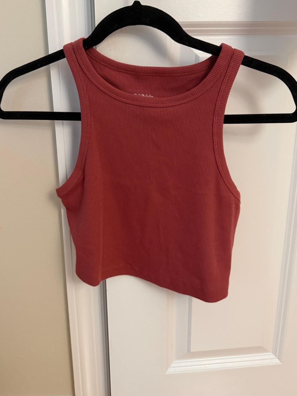 wild fable Ribbed Cropped Tank Top - Rust